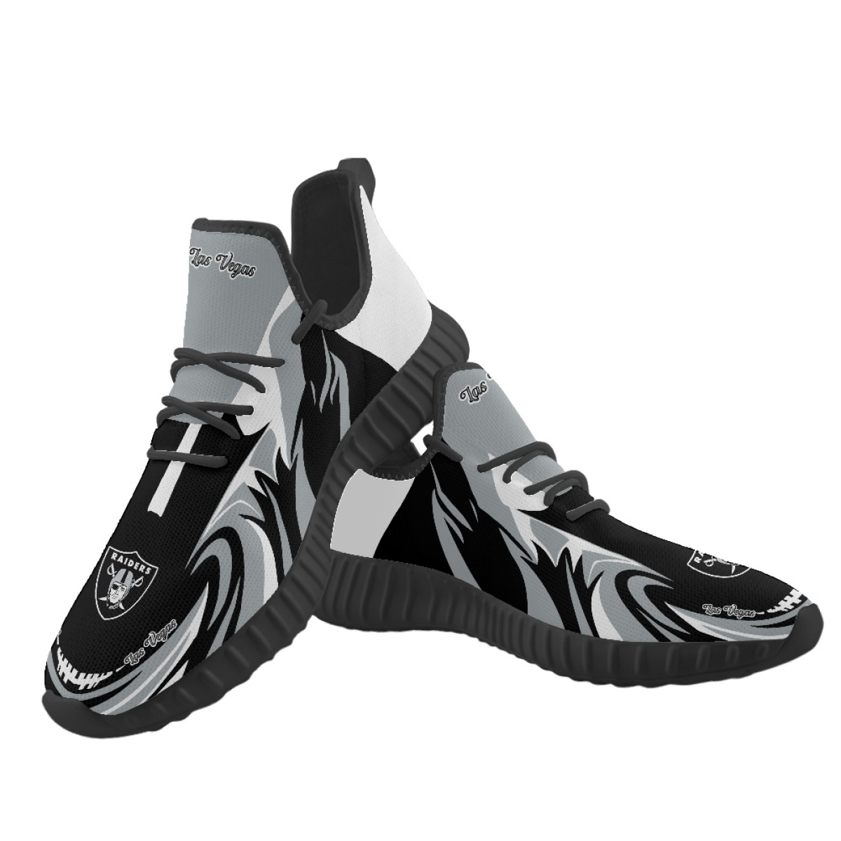 Women's Las Vegas Raiders Mesh Knit Sneakers/Shoes 021